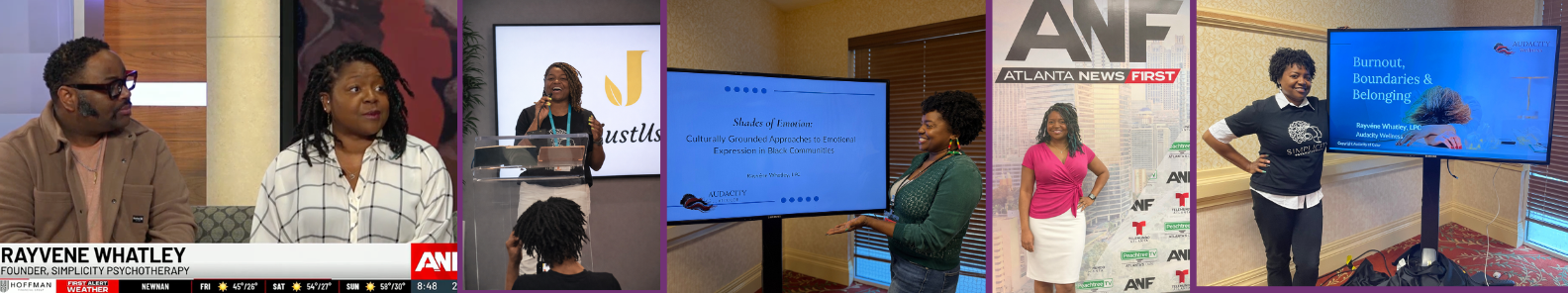 Therapist Speaker and Media Expert | Rayvéne Whatley Workplace Stress Relief Georgia 30313, 30308, 30024, 30188